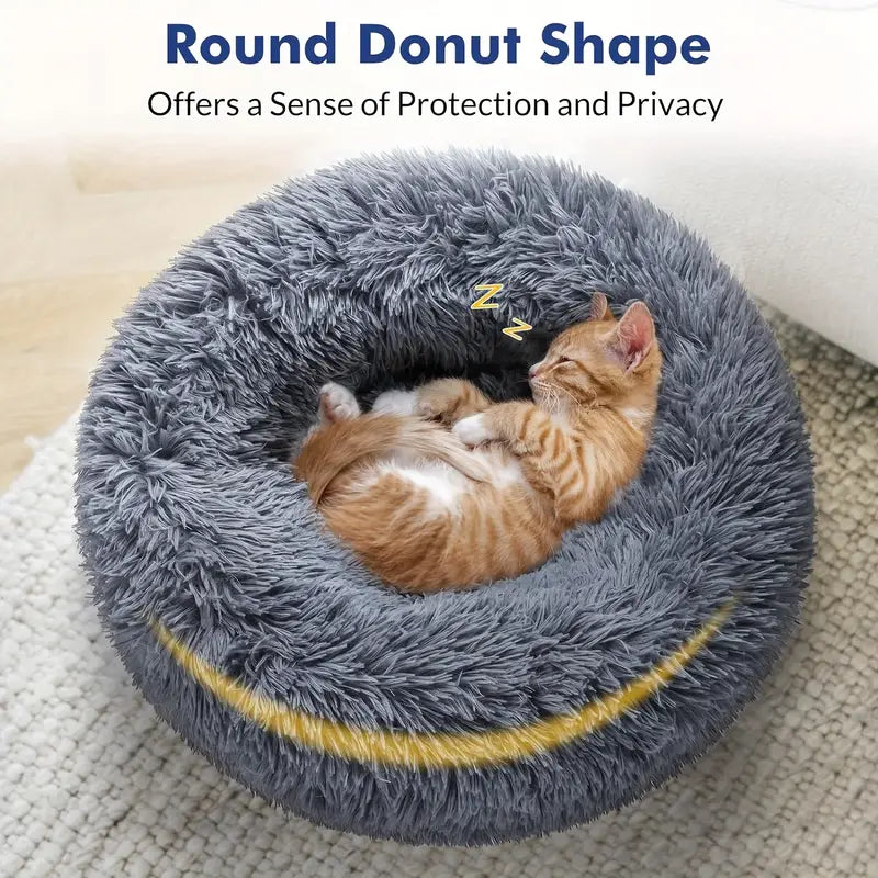 Pawsome™ | Donut Knuffel Rond Ultra Zacht Huisdierenbed
