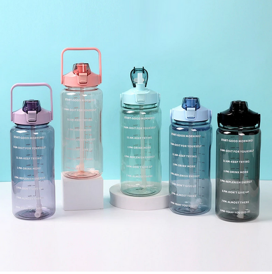 AquaHolic™ | 2 Liter Motiverende Waterfles - Blijf Gehydrateerd!